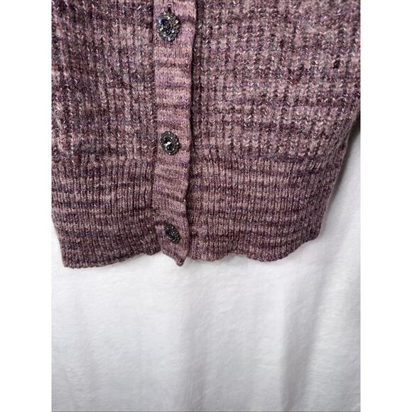 Who What Wear Womens Button-Up Wool Blend Cardigan Plum 🍆 Sweater Small - Picture 5 of 12